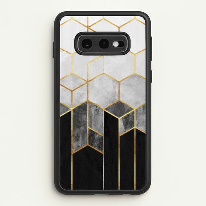 Black White & Gold Honeycomb Pattern  - Pattern Phone Case for Galaxy S10e