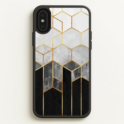 Black White & Gold Honeycomb Pattern  - Pattern Phone Case for iPhone XS Max