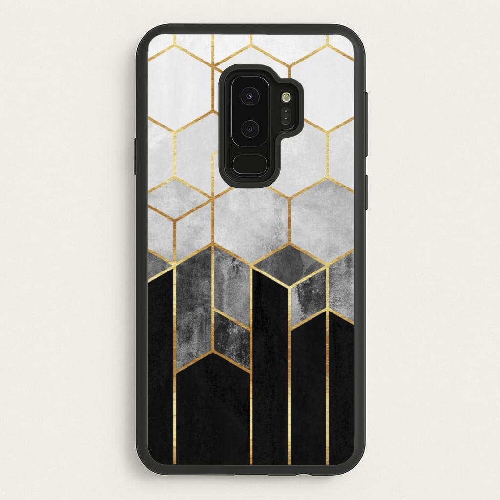 Black White & Gold Honeycomb Pattern  - Pattern Phone Case for Galaxy S9 Plus