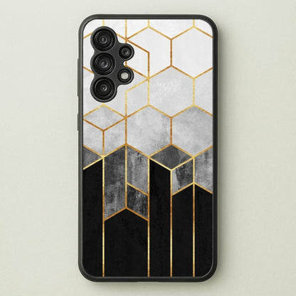 Black White & Gold Honeycomb Pattern  - Pattern Phone Case for Galaxy A13