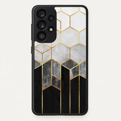 Black White & Gold Honeycomb Pattern  - Pattern Phone Case for Galaxy A53