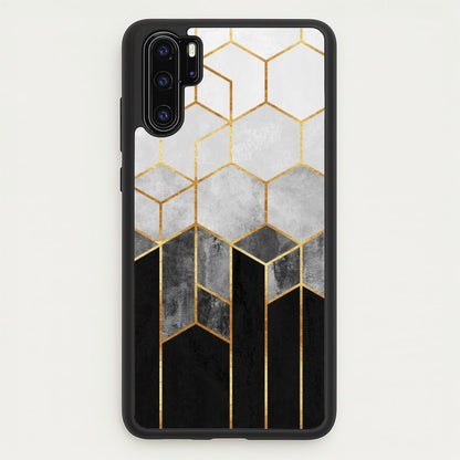 Black White & Gold Honeycomb Pattern  - Pattern Phone Case for Huawei P30 Pro