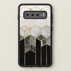 Black White & Gold Honeycomb Pattern  - Pattern Phone Case for Galaxy S10 Plus