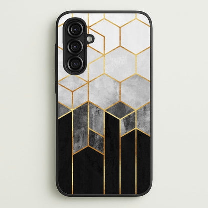 Black White & Gold Honeycomb Pattern  - Pattern Phone Case for Galaxy A16