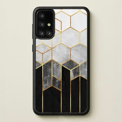 Black White & Gold Honeycomb Pattern  - Pattern Phone Case for Galaxy A71