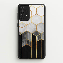 Black White & Gold Honeycomb Pattern  - Pattern Phone Case for Galaxy A52 / A52s