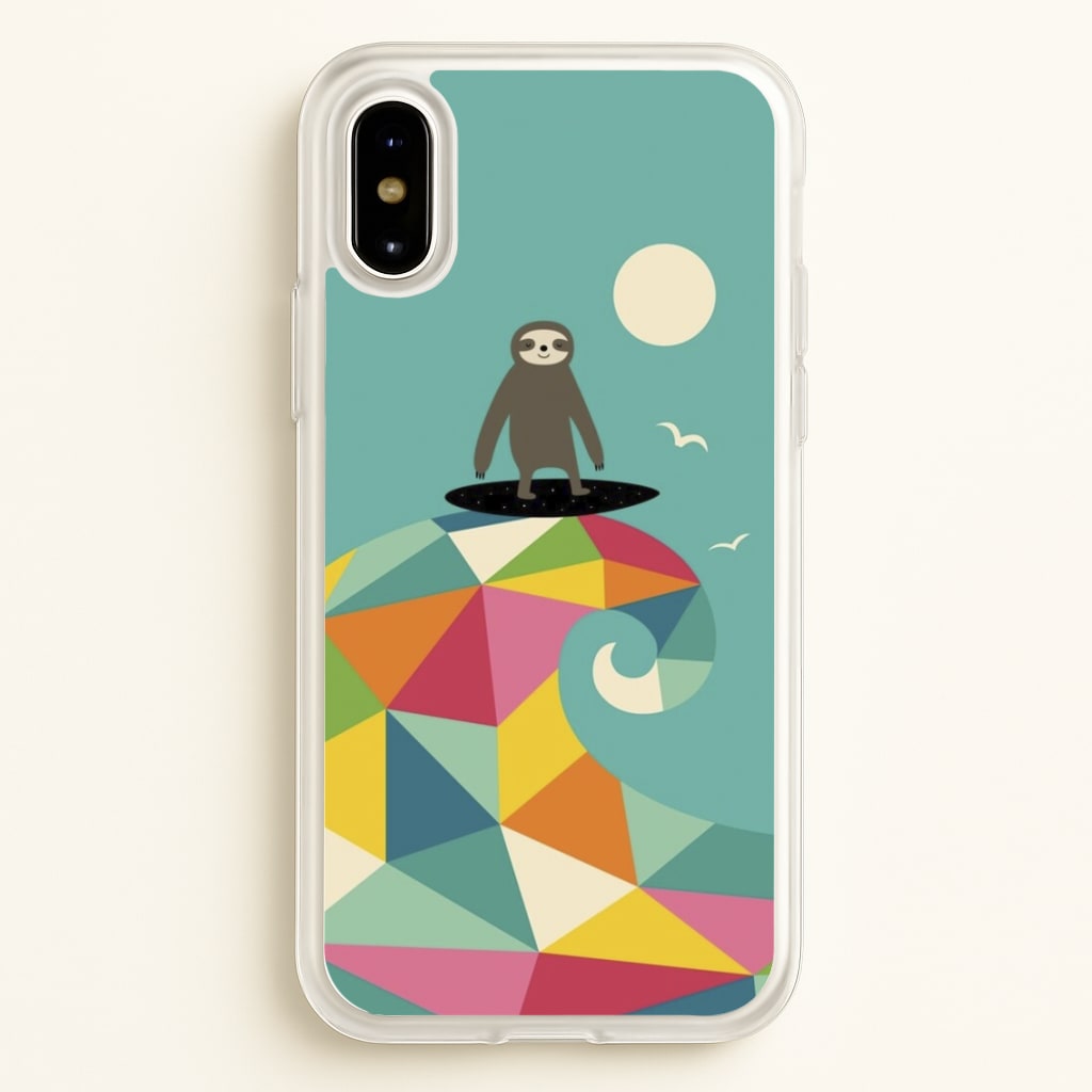 Surfing Sloth  - Animal Phone Case for iPhone X / XS