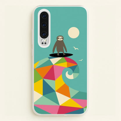 Surfing Sloth  - Animal Phone Case for Huawei P30