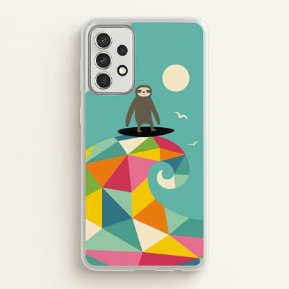 Surfing Sloth  - Animal Phone Case for Galaxy A52 / A52s