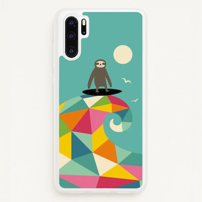 Surfing Sloth  - Animal Phone Case for Huawei P30 Pro