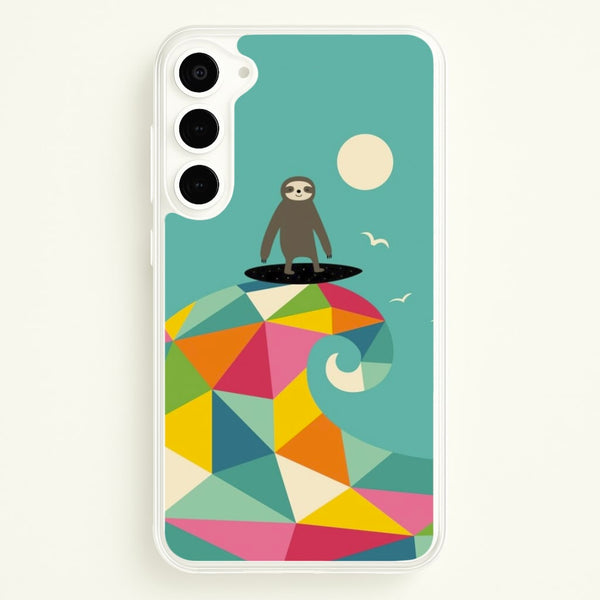 Surfing Sloth  - Animal Phone Case for Galaxy S23 Plus