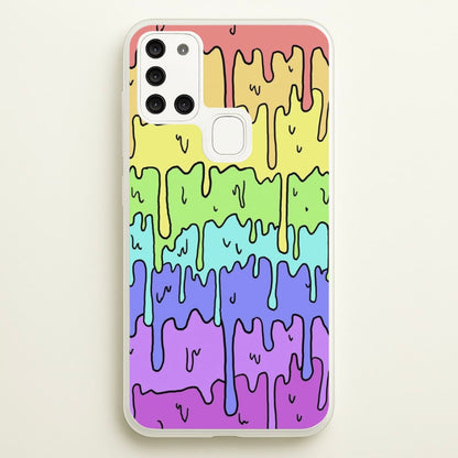Dripping Rainbow  - Pattern Phone Case for Galaxy A21s