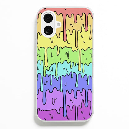 Dripping Rainbow  - Pattern Phone Case for iPhone 16 Plus