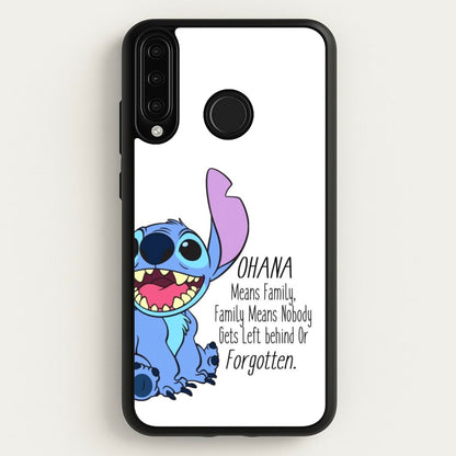 Ohana Means Family - Blue Alien  - Disney Phone Case for Huawei P30 Lite