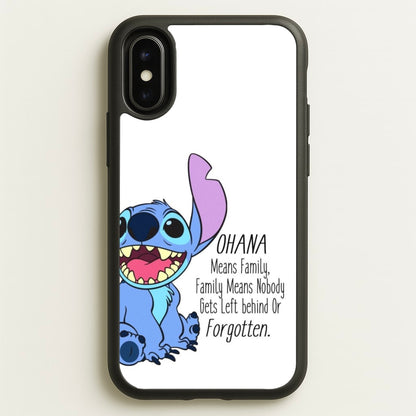 Ohana Means Family - Blue Alien  - Disney Phone Case for iPhone X / XS