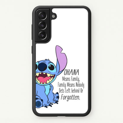 Ohana Means Family - Blue Alien  - Disney Phone Case for Galaxy S22