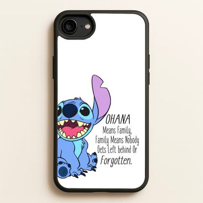 Ohana Means Family - Blue Alien  - Disney Phone Case for iPhone 6 / 7 / 8 / SE