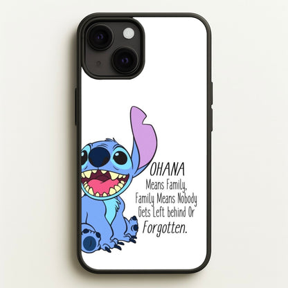 Ohana Means Family - Blue Alien  - Disney Phone Case for iPhone 13