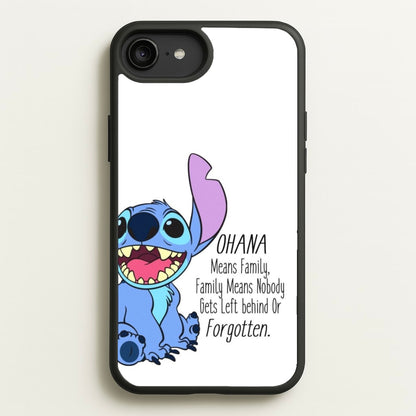 Ohana Means Family - Blue Alien  - Disney Phone Case for iPhone 6 Plus / 7 Plus / 8 Plus