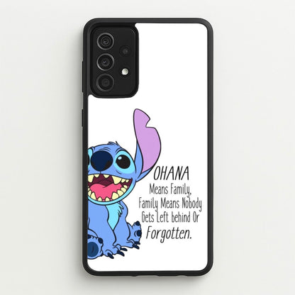 Ohana Means Family - Blue Alien  - Disney Phone Case for Galaxy A52 / A52s