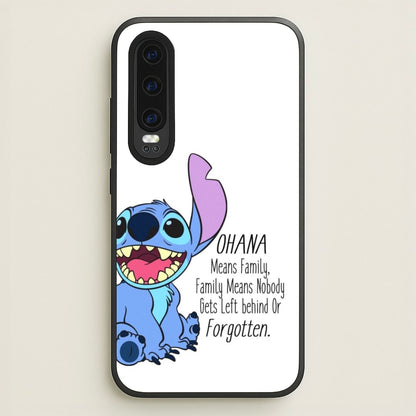 Ohana Means Family - Blue Alien  - Disney Phone Case for Huawei P30