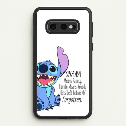 Ohana Means Family - Blue Alien  - Disney Phone Case for Galaxy S10e