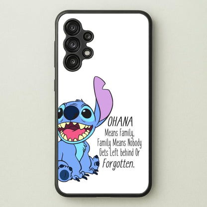 Ohana Means Family - Blue Alien  - Disney Phone Case for Galaxy A13