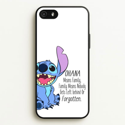 Ohana Means Family - Blue Alien  - Disney Phone Case for iPhone 5 / 5s / SE 2016