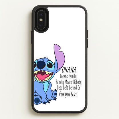 Ohana Means Family - Blue Alien  - Disney Phone Case for iPhone XS Max