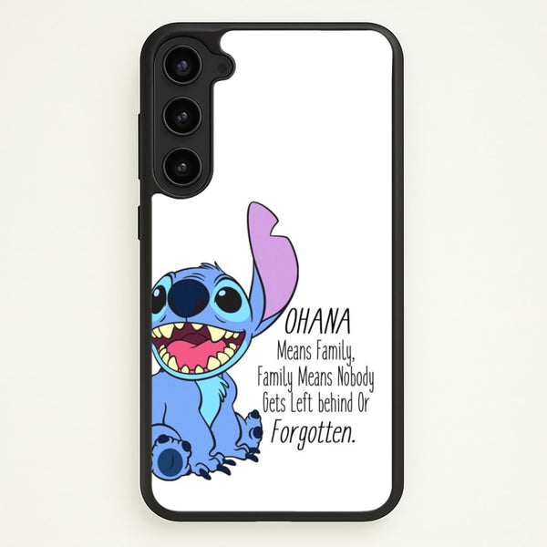 Ohana Means Family - Blue Alien  - Disney Phone Case for Galaxy S23 Plus