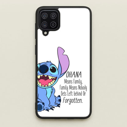 Ohana Means Family - Blue Alien  - Disney Phone Case for Galaxy A12