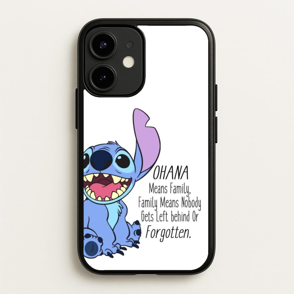Ohana Means Family - Blue Alien  - Disney Phone Case for iPhone 12 / 12 Pro