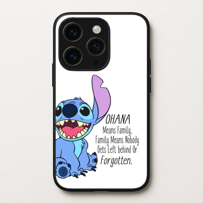 Ohana Means Family - Blue Alien  - Disney Phone Case for iPhone 15 Pro