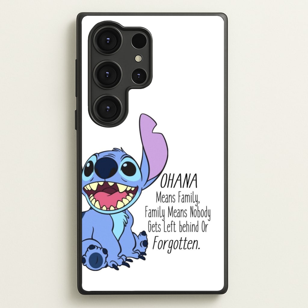 Ohana Means Family - Blue Alien  - Disney Phone Case for Galaxy S25 Ultra