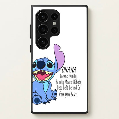 Ohana Means Family - Blue Alien  - Disney Phone Case for Galaxy S24 Ultra