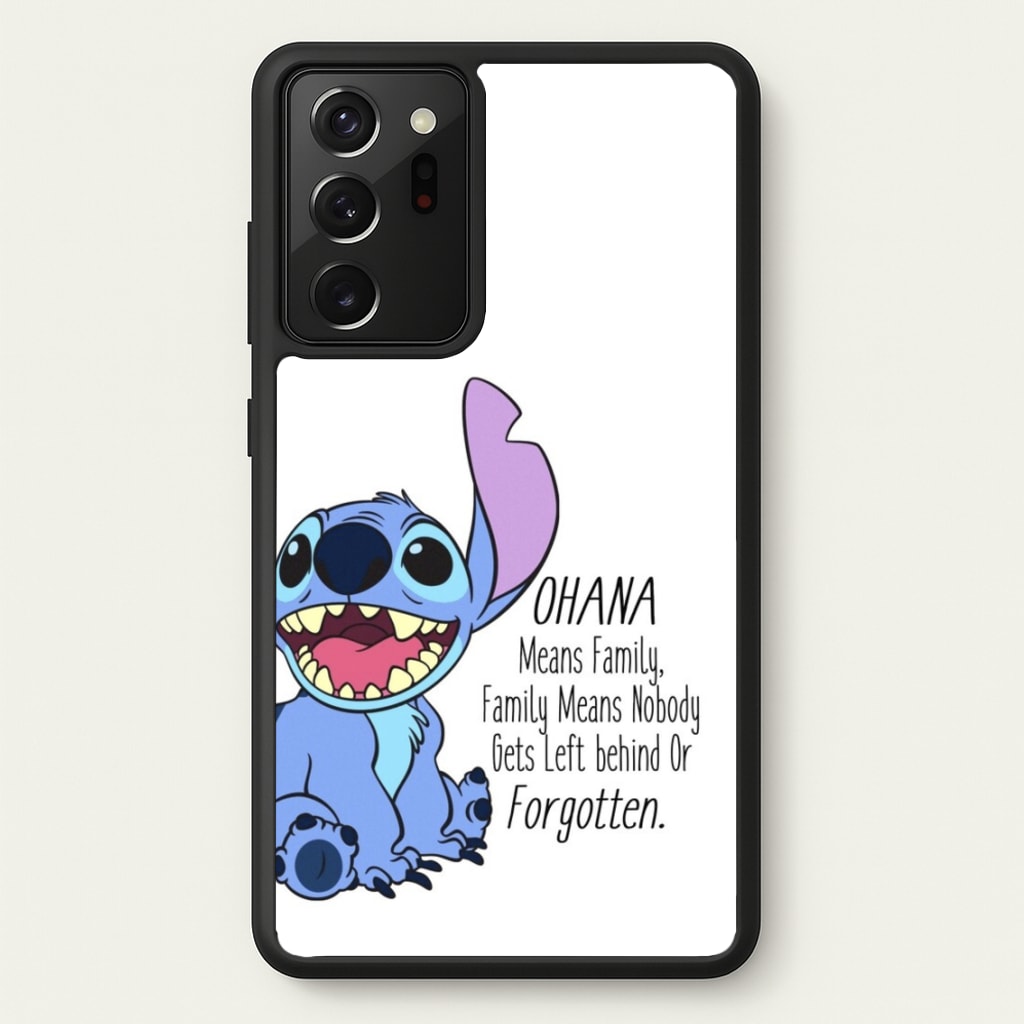 Ohana Means Family - Blue Alien  - Disney Phone Case for Galaxy Note 20 Ultra