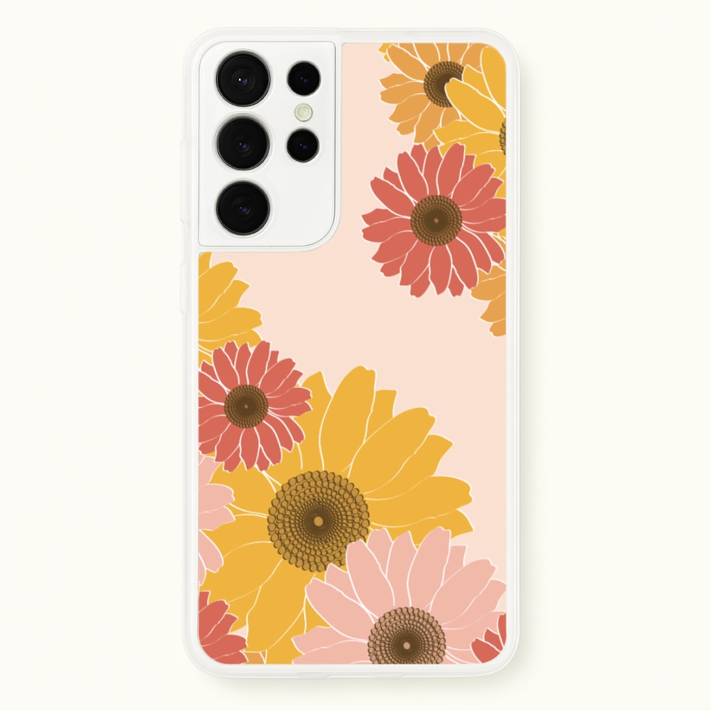 Sunflower Floral Pattern  - Patterns Phone Case for Galaxy S21 Ultra