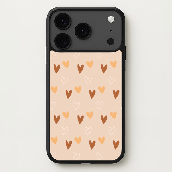 Cute Love Heart Pattern Phone Case for iPhone 17 Pro Max