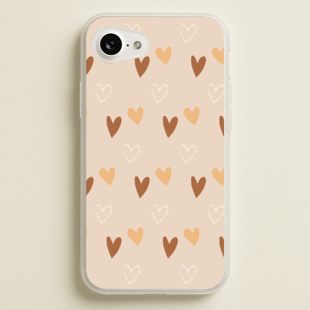 Cute Love Heart Pattern  - Pattern Phone Case for iPhone 16e