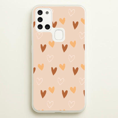 Cute Love Heart Pattern  - Pattern Phone Case for Galaxy A21s