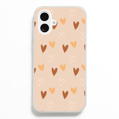 Cute Love Heart Pattern  - Pattern Phone Case for iPhone 16 Plus