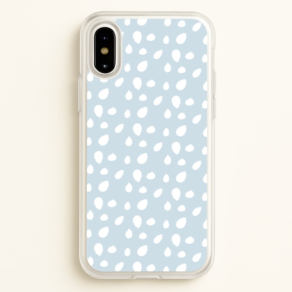 Pastel Blue Dots  - Pattern Phone Case for iPhone X / XS