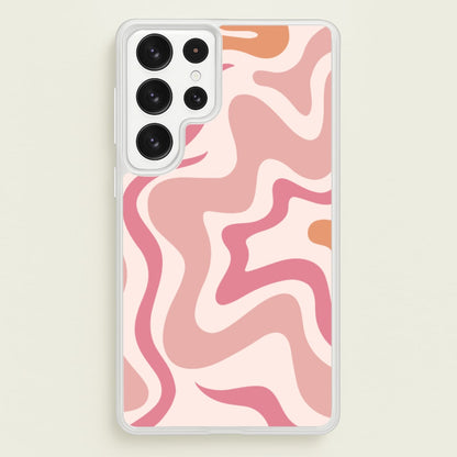 Pink Waves  - Abstract Phone Case for Galaxy S22 Ultra