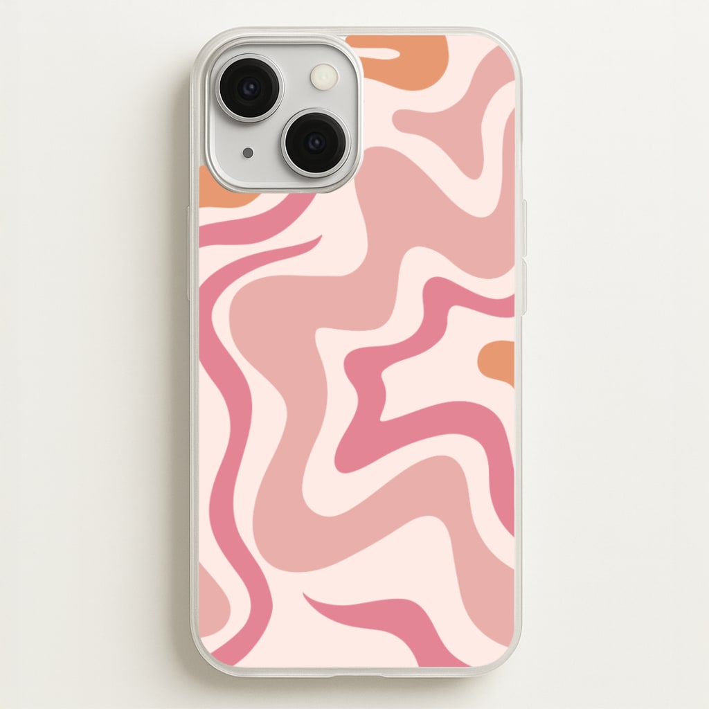 Pink Waves  - Abstract Phone Case for iPhone 13 Mini