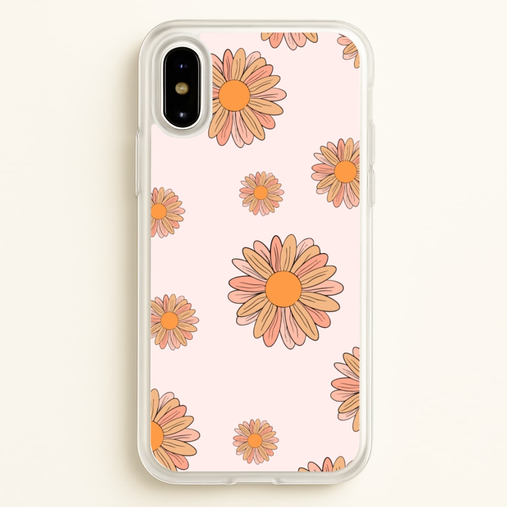 Peach Daisy  - Floral Pattern Phone Case for iPhone X / XS