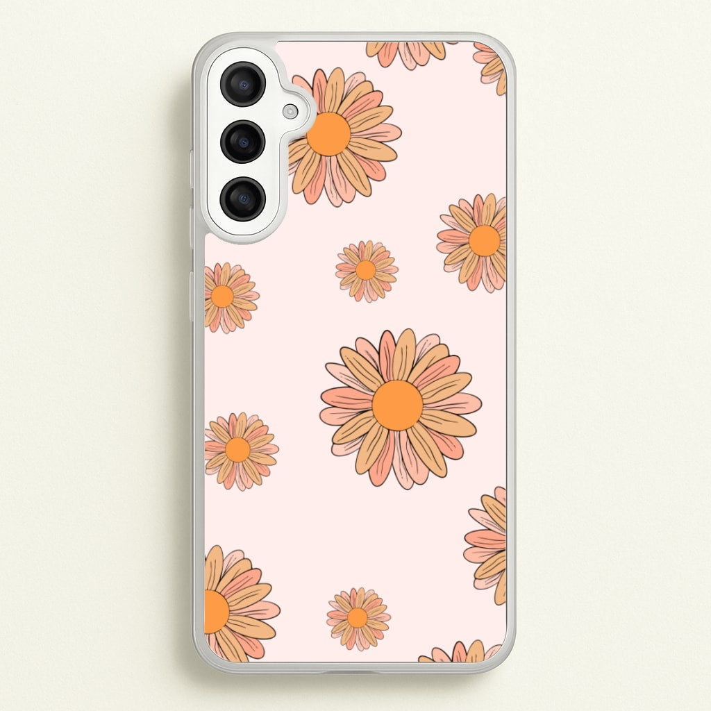 Peach Daisy  - Floral Pattern Phone Case for Galaxy A36