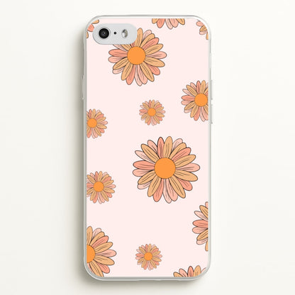 Peach Daisy  - Floral Pattern Phone Case for iPhone 5 / 5s / SE 2016