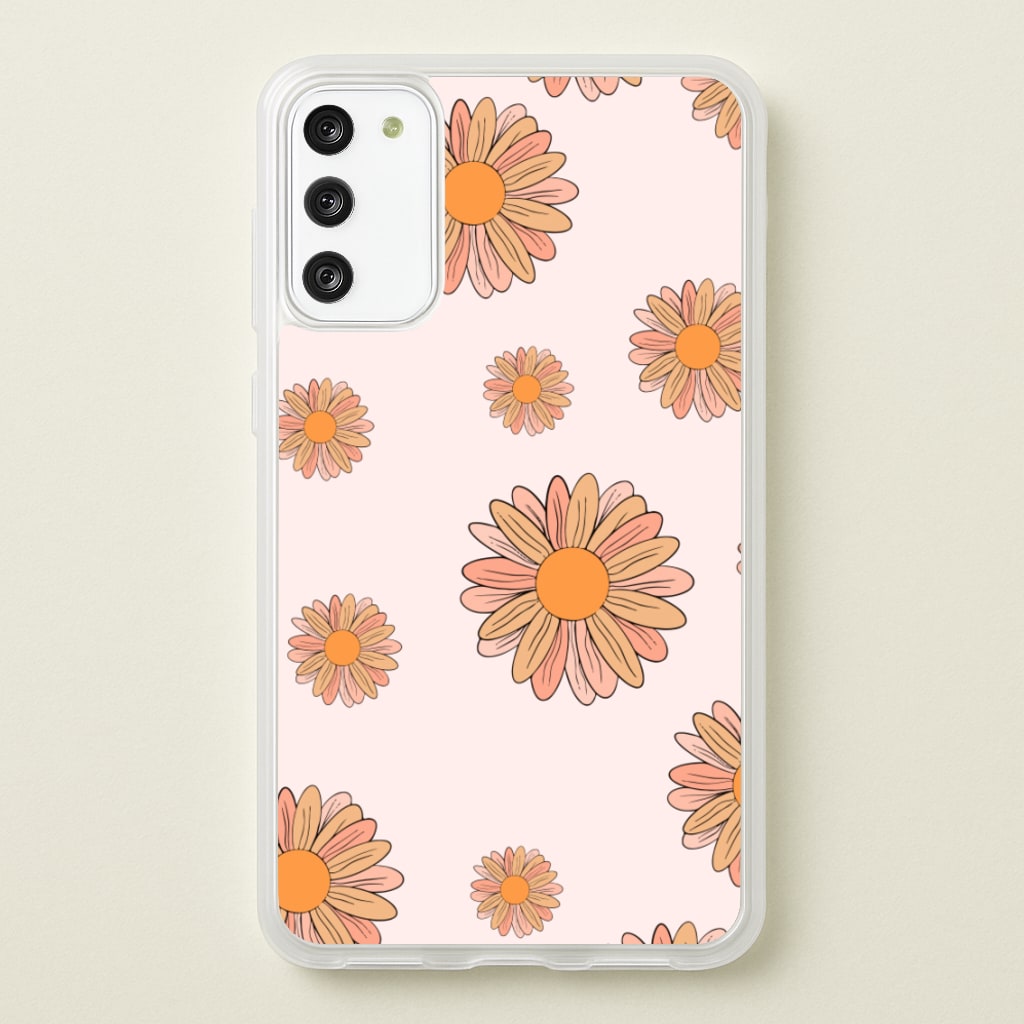 Peach Daisy  - Floral Pattern Phone Case for Galaxy S20FE