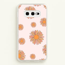 Peach Daisy  - Floral Pattern Phone Case for Galaxy S10e