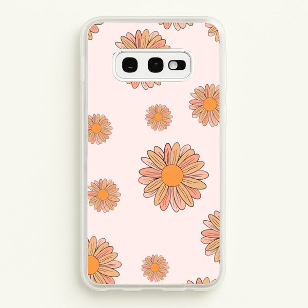 Peach Daisy  - Floral Pattern Phone Case for Galaxy S10e